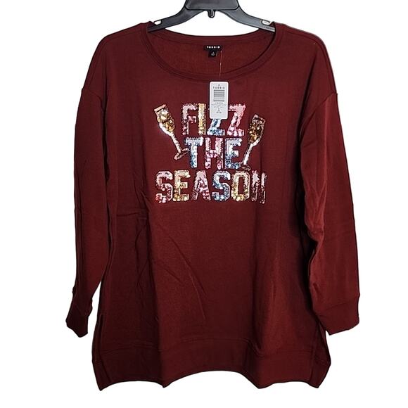 Torrid Cozy Fleece Drop Shoulder Step Hem Sweatshirt, NWT, 3X - Picture 2 of 7